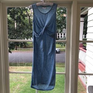 Light blue knot front maternity tank dress